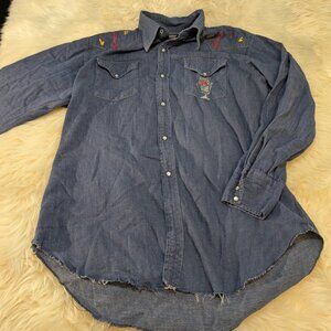 Vintage GWG Denim Pearl Snap Western Shirt